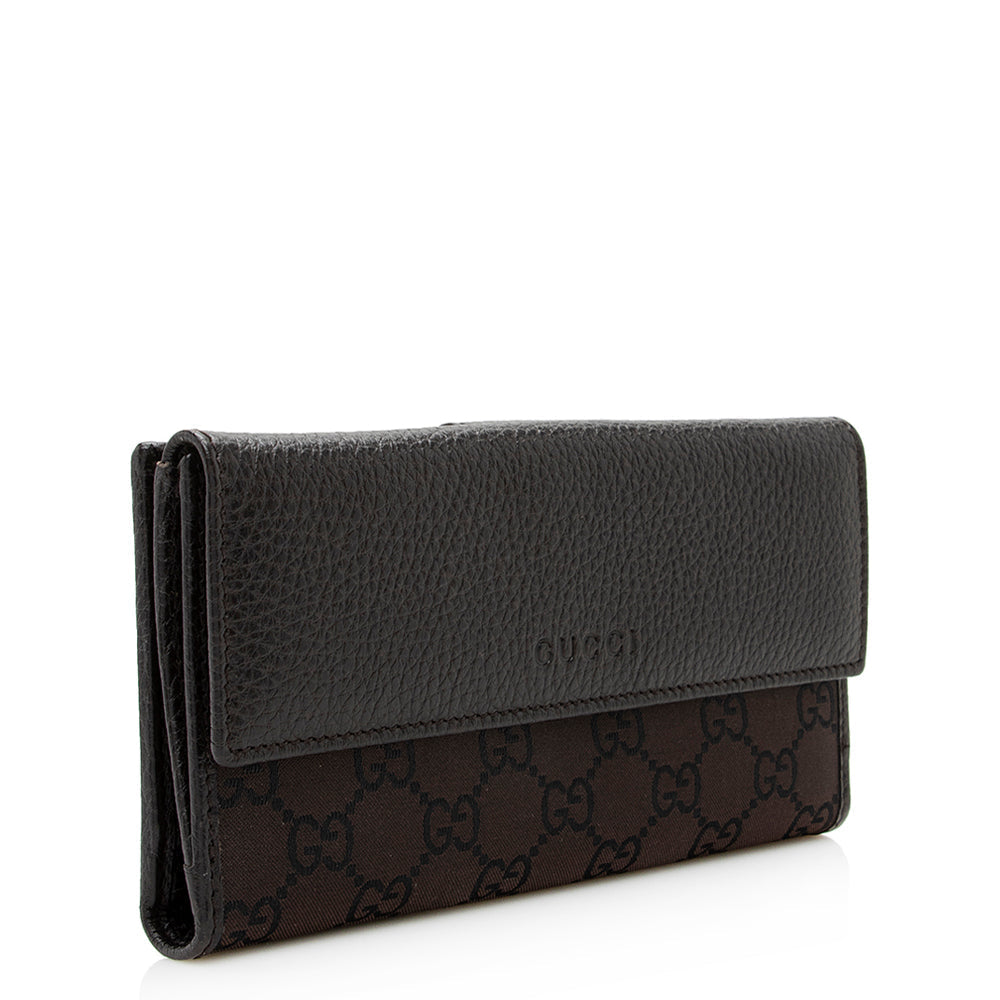 Gucci GG Canvas Flap Continental Wallet