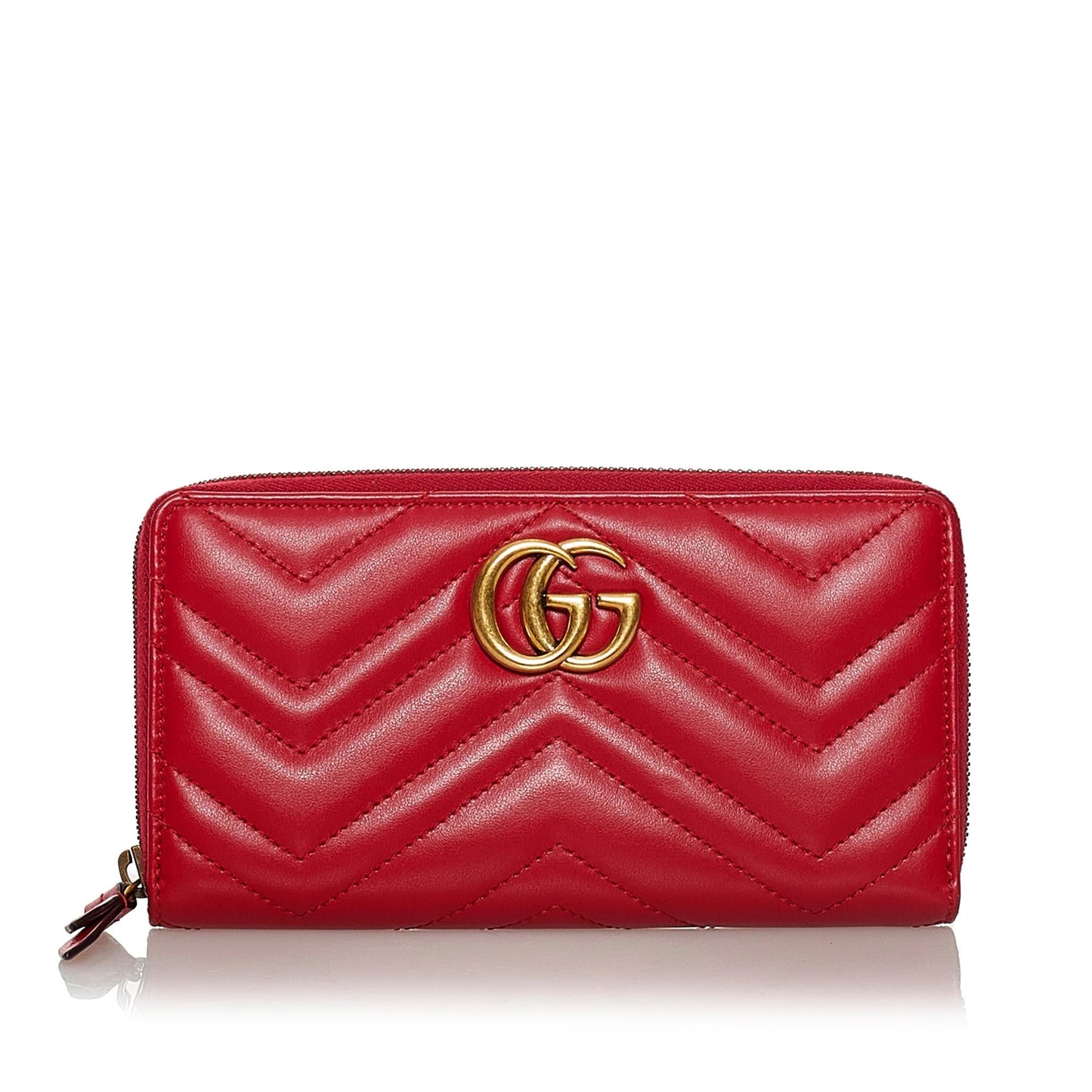 Gucci GG Marmont Matelasse Leather Zip Around Wallet