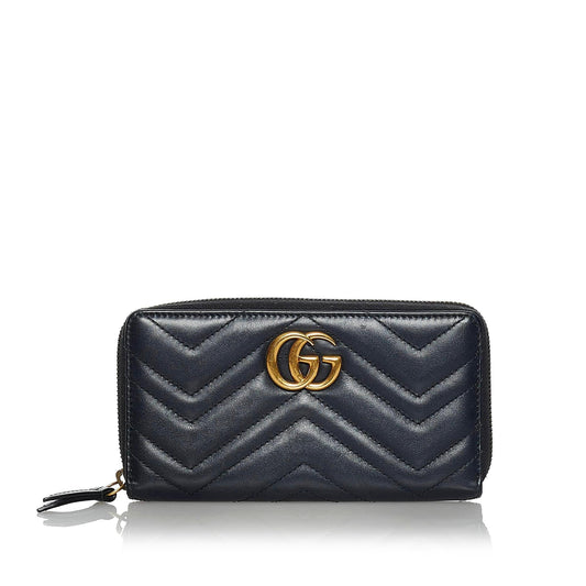 Gucci GG Marmont Matelasse Leather Zip Around Wallet