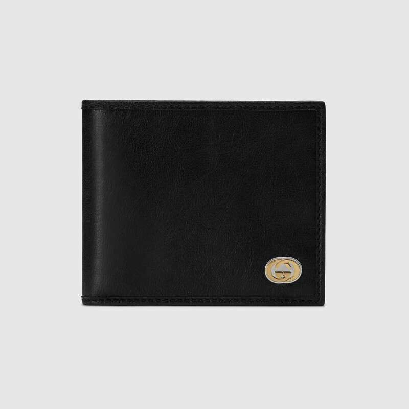 Gucci GG Men Wallet with Interlocking G in Black Soft Leather