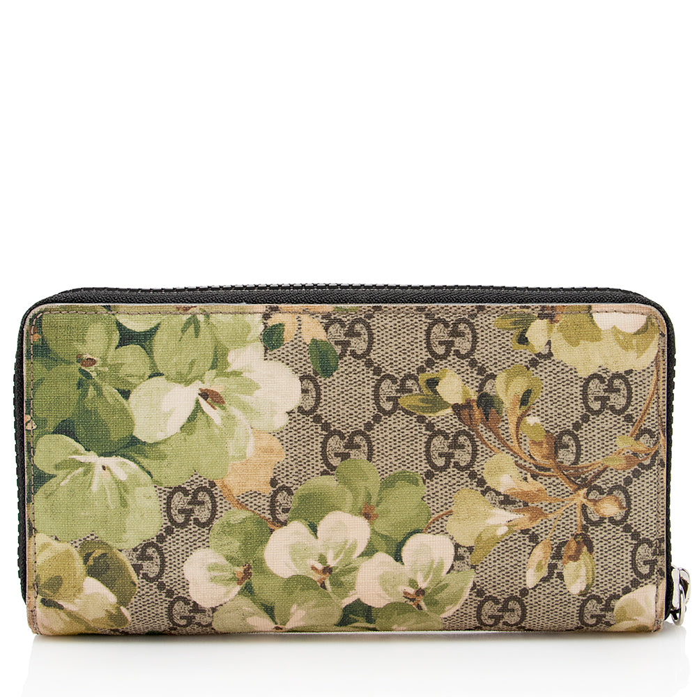 Gucci GG Supreme Blooms Zip Around Wallet