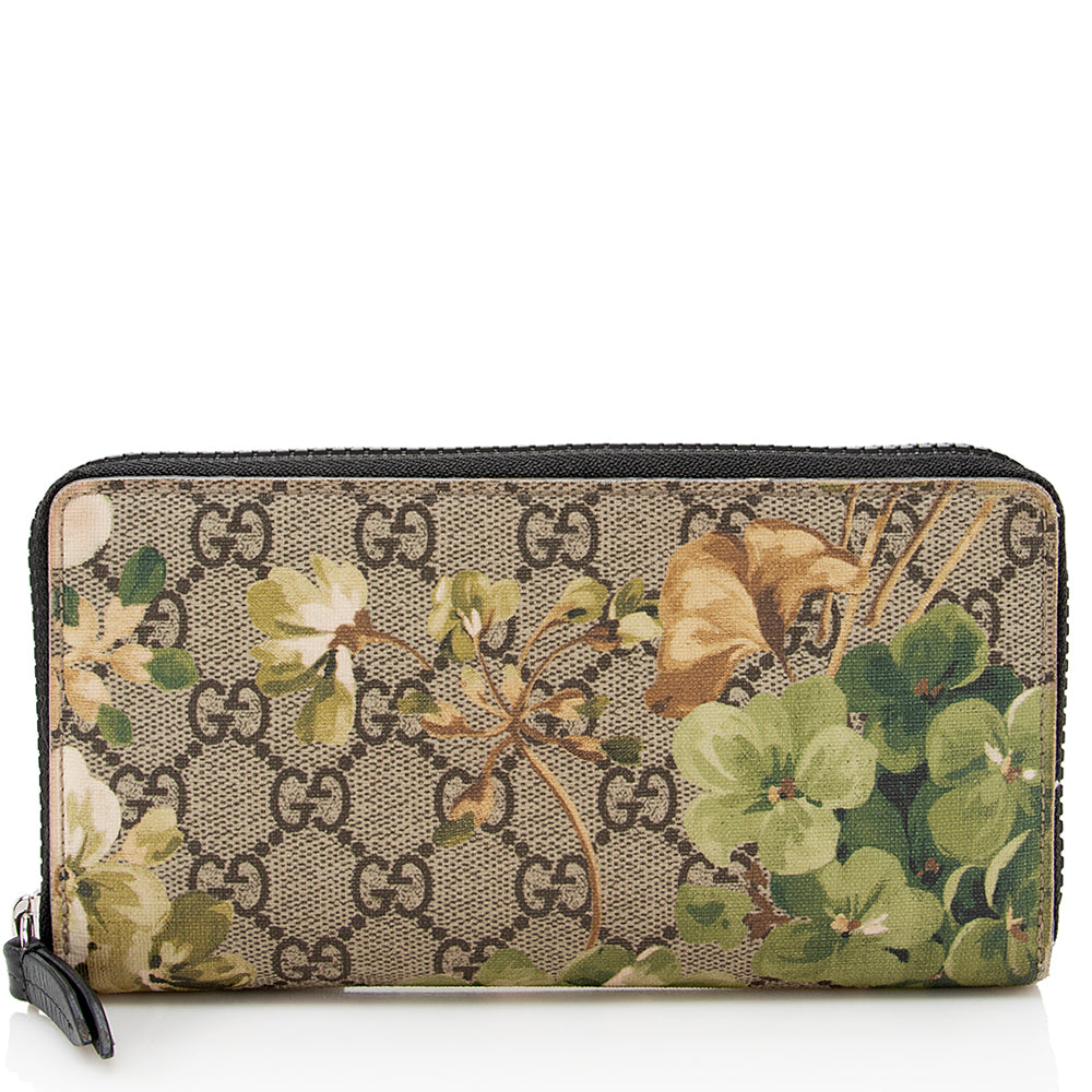 Gucci GG Supreme Blooms Zip Around Wallet