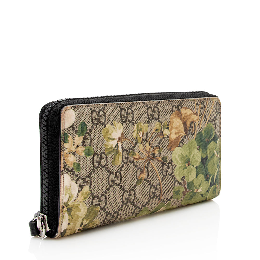 Gucci GG Supreme Blooms Zip Around Wallet