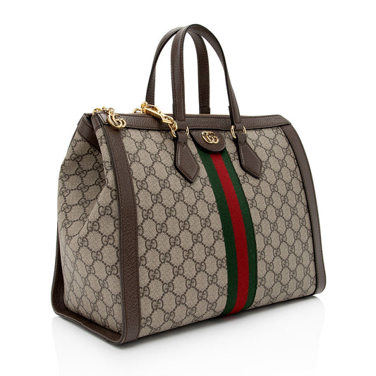 Gucci GG Supreme Ophidia Medium Top Handle Tote (SHF-CFDl5D)