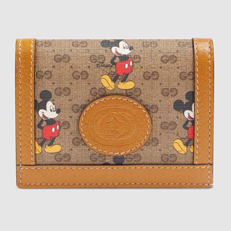 Gucci GG Unisex Disney x Gucci Card Case Wallet-Brown