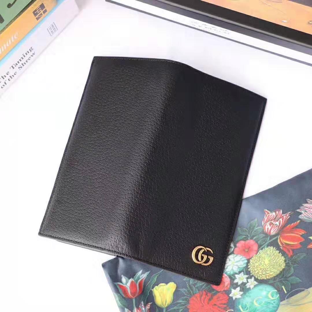 Gucci GG Unisex GG Marmont Leather Long ID Wallet in Black Leather