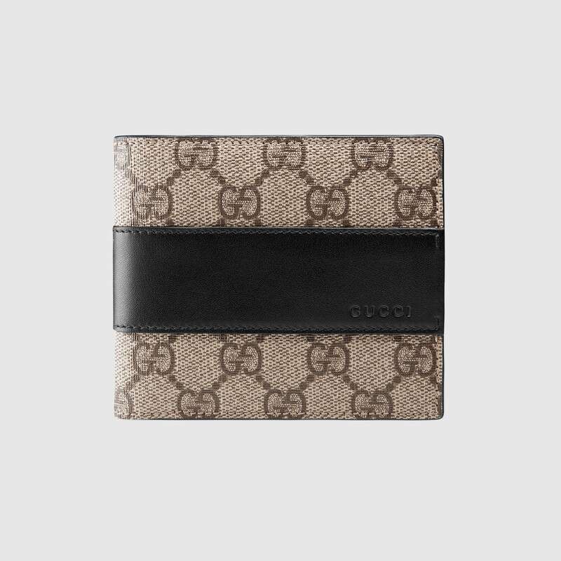 Gucci GG Unisex GG Supreme Wallet in BeigeEbony GG Supreme Canvas