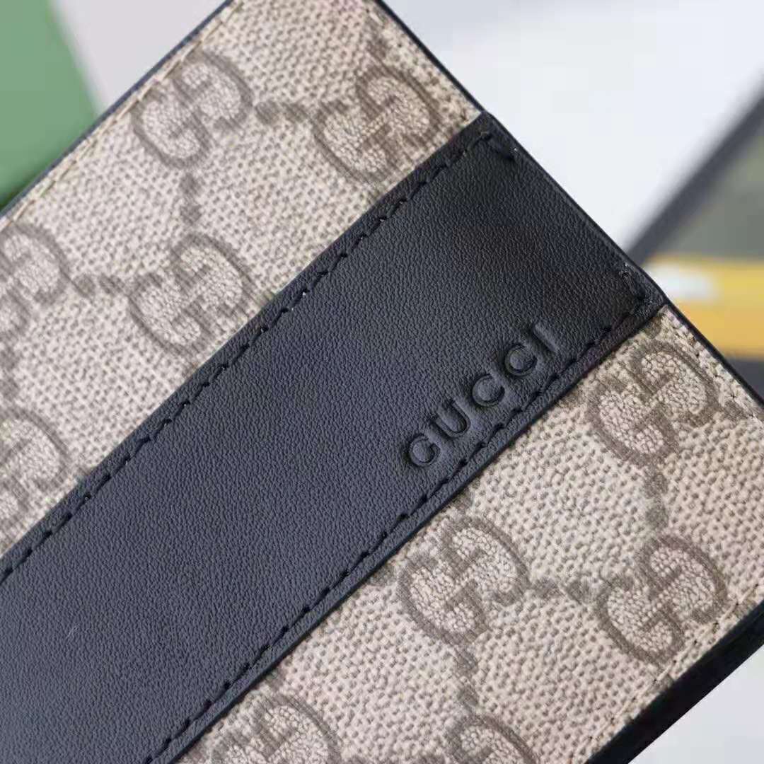 Gucci GG Unisex GG Supreme Wallet in Beige/Ebony GG Supreme Canvas