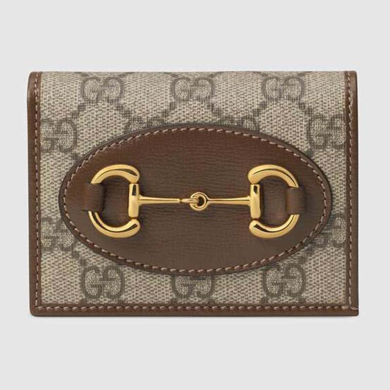 Gucci GG Unisex Gucci 1955 Horsebit Card Case Wallet Supreme Canvas