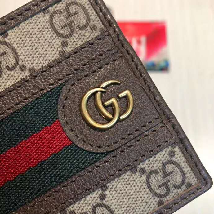 Gucci GG Unisex Ophidia GG Wallet Beige/Ebony GG Supreme Canvas