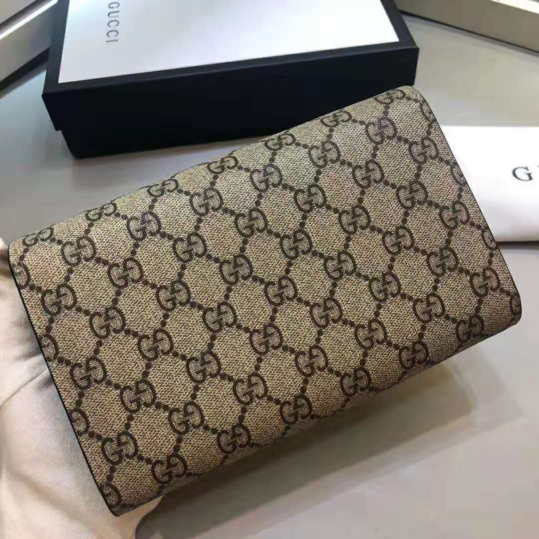 Gucci GG Women Dionysus GG Supreme Chain Wallet-Sandy