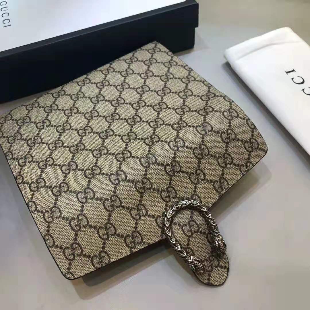 Gucci GG Women Dionysus GG Supreme Chain Wallet-Sandy