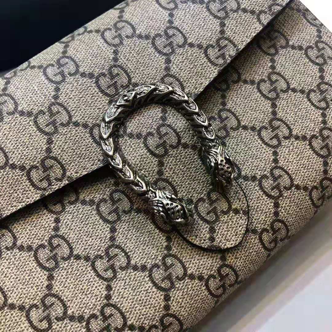 Gucci GG Women Dionysus GG Supreme Chain Wallet-Sandy