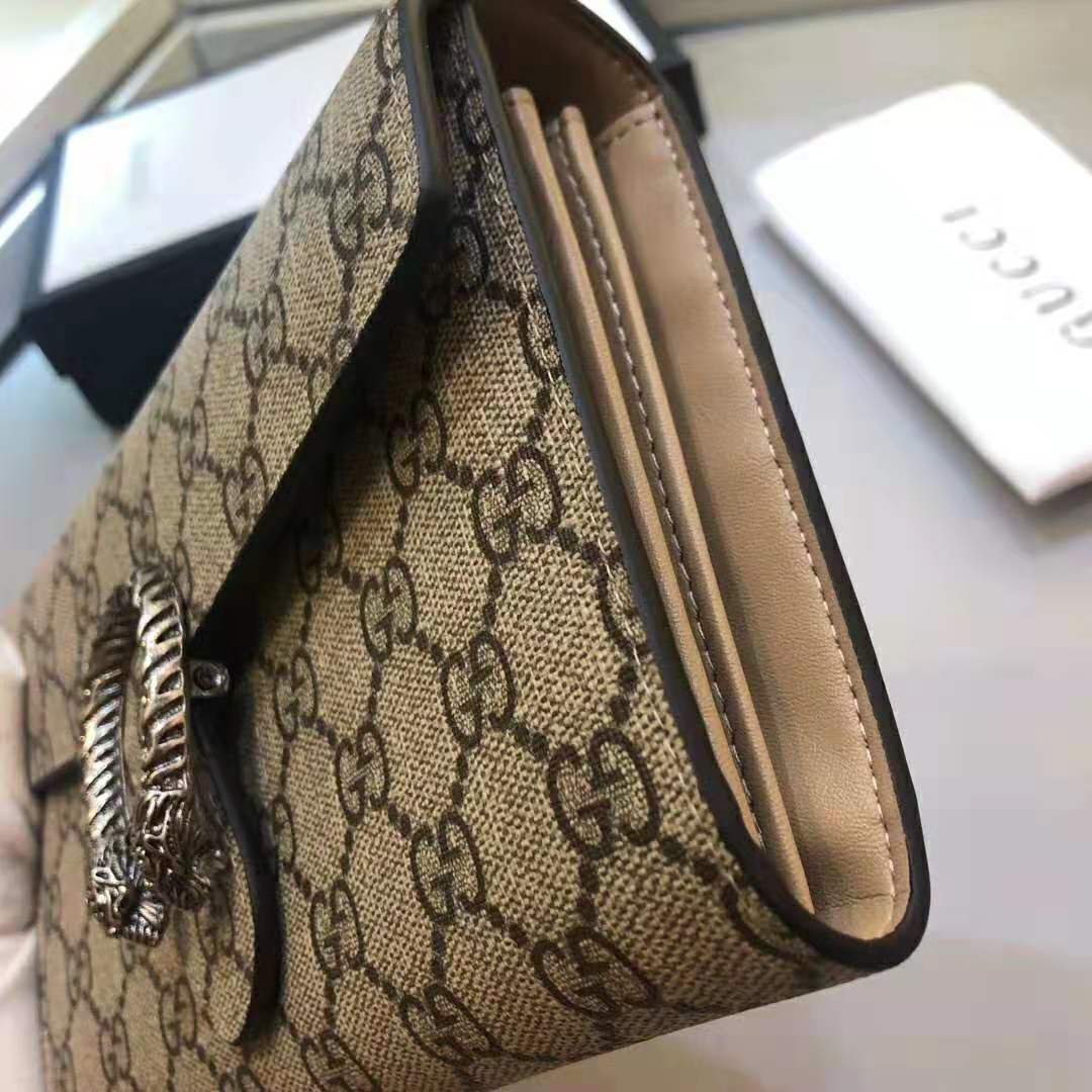 Gucci GG Women Dionysus GG Supreme Chain Wallet-Sandy