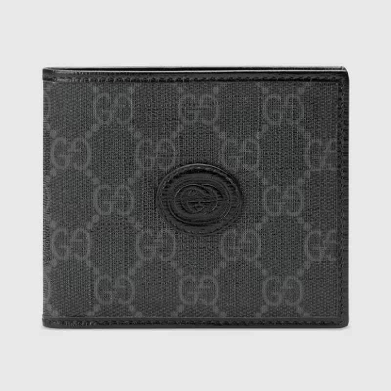 Gucci GG Women Wallet Interlocking G Black GG Supreme Canvas