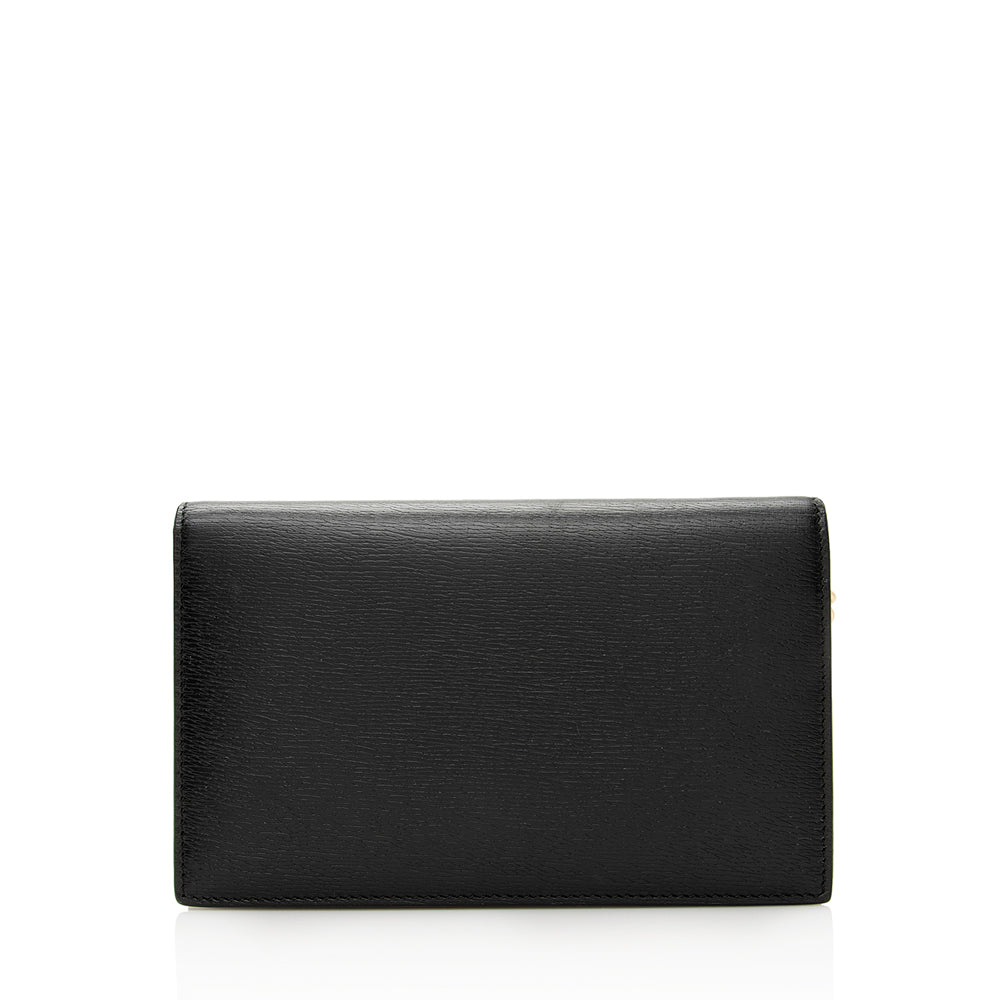 Gucci Grained Calfskin Interlocking G Chain Wallet