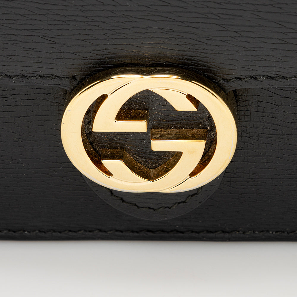 Gucci Grained Calfskin Interlocking G Chain Wallet