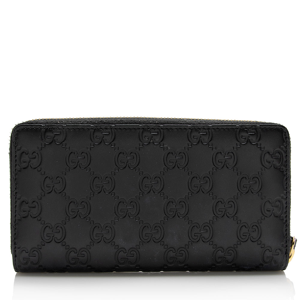 Gucci Guccissima Leather Signature Zip Around Wallet