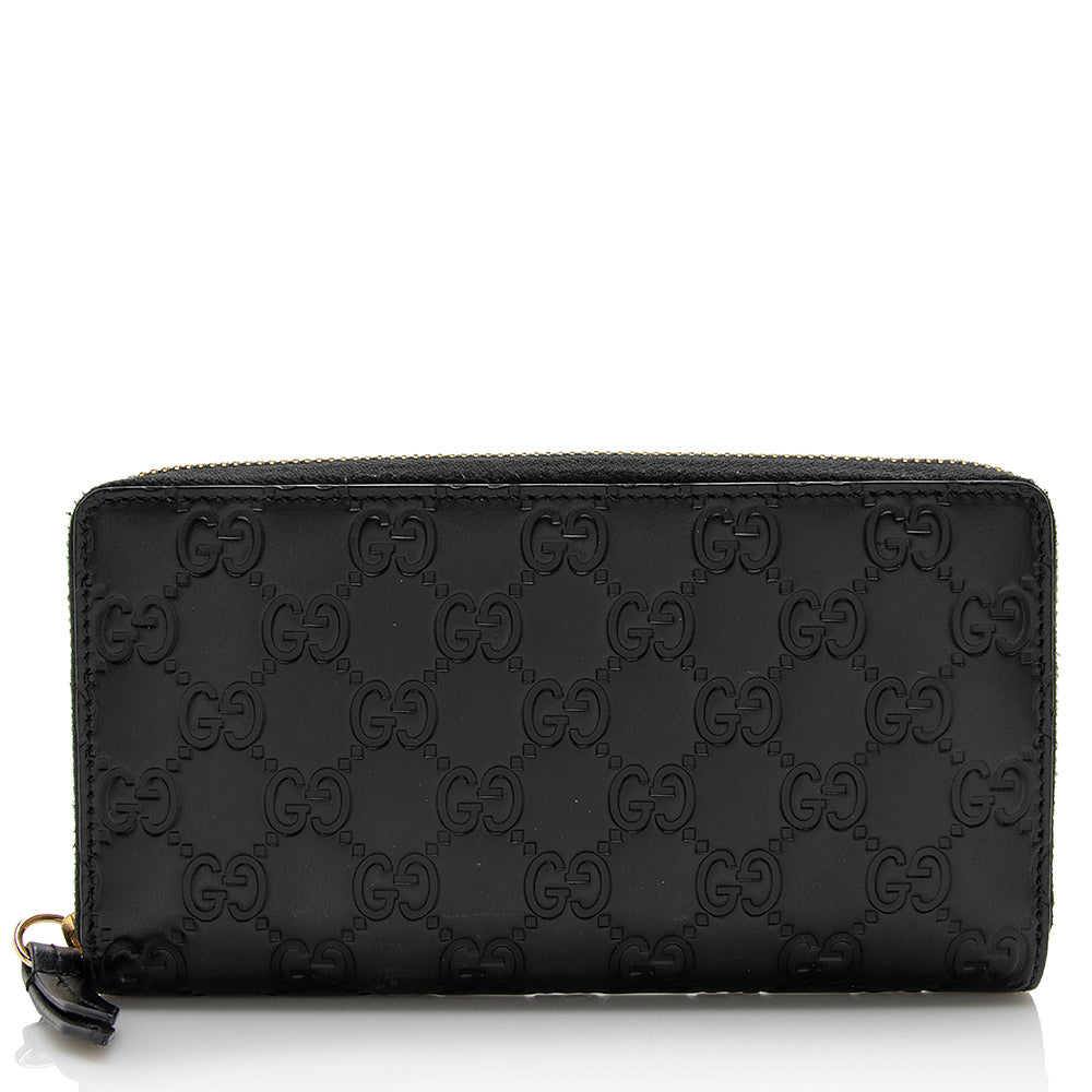 Gucci Guccissima Leather Signature Zip Around Wallet