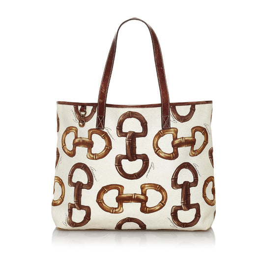 Gucci Horsebit Print Canvas Tote Bag