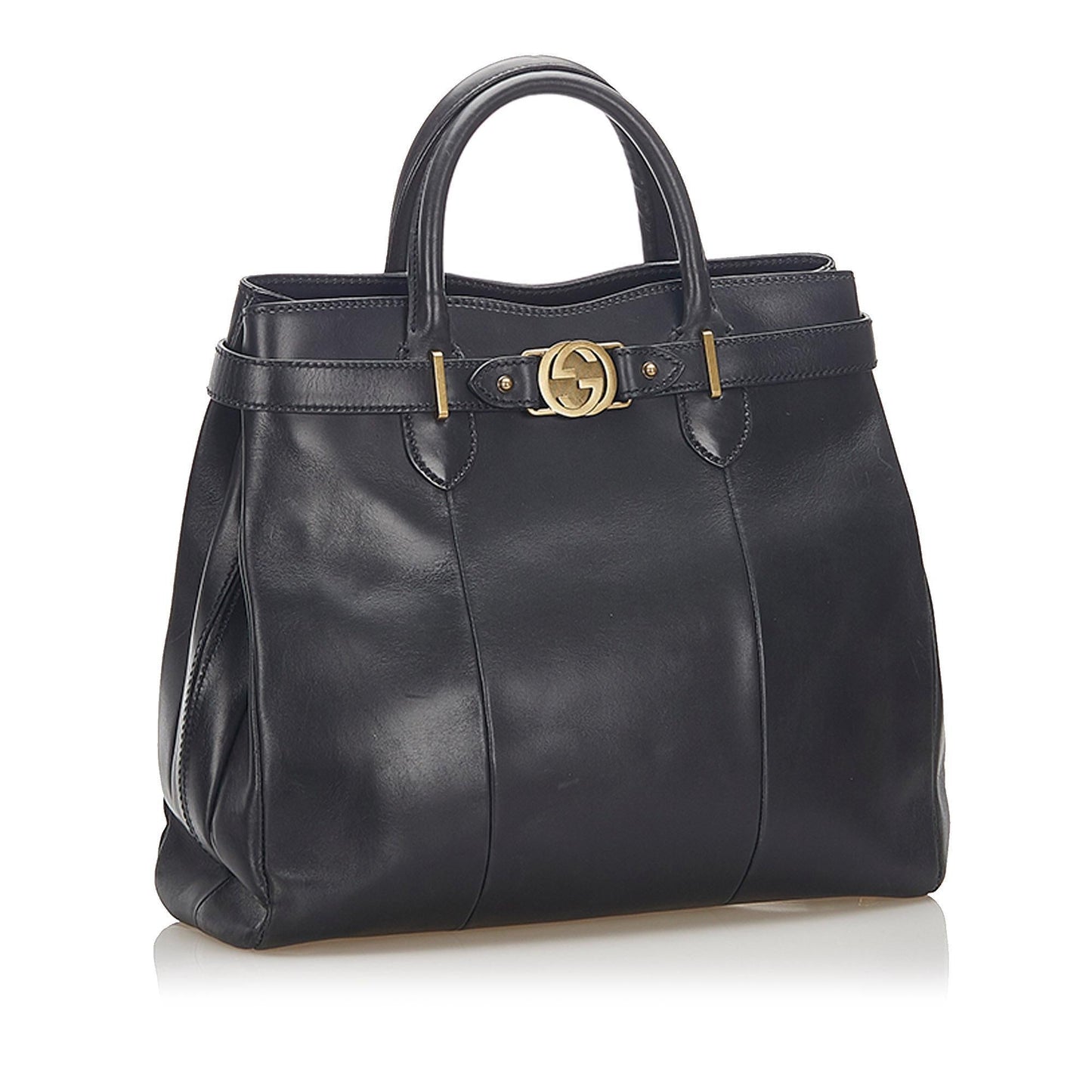 Gucci Interlocking G Leather Tote Bag (SHG-17656)