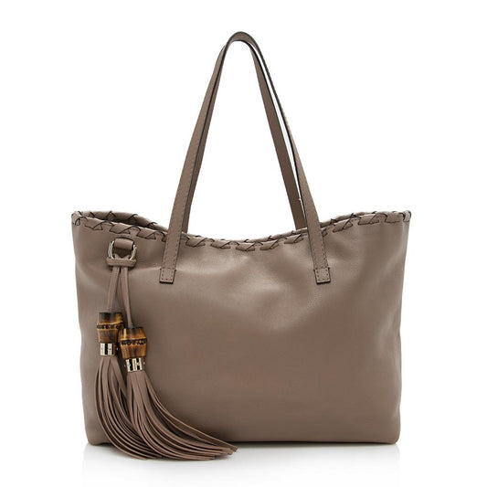 Gucci Leather Large Tassel Tote (SHF-14465)