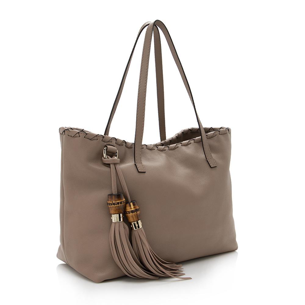 Gucci Leather Large Tassel Tote (SHF-14465)