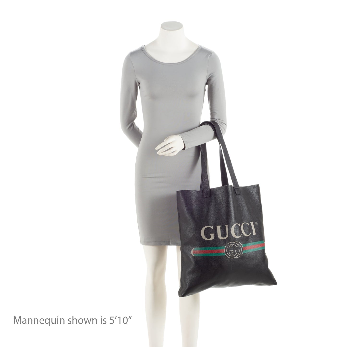 Gucci Leather Logo Vertical Large Shopping Tote (SHF-uN5Aa4)