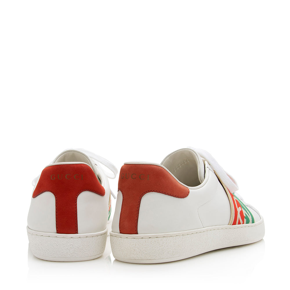 Gucci Leather Web GG Ace Sneakers - Size 10 / 40.5