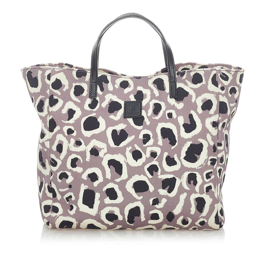 Gucci Leopard Printed Nylon Tote Bag