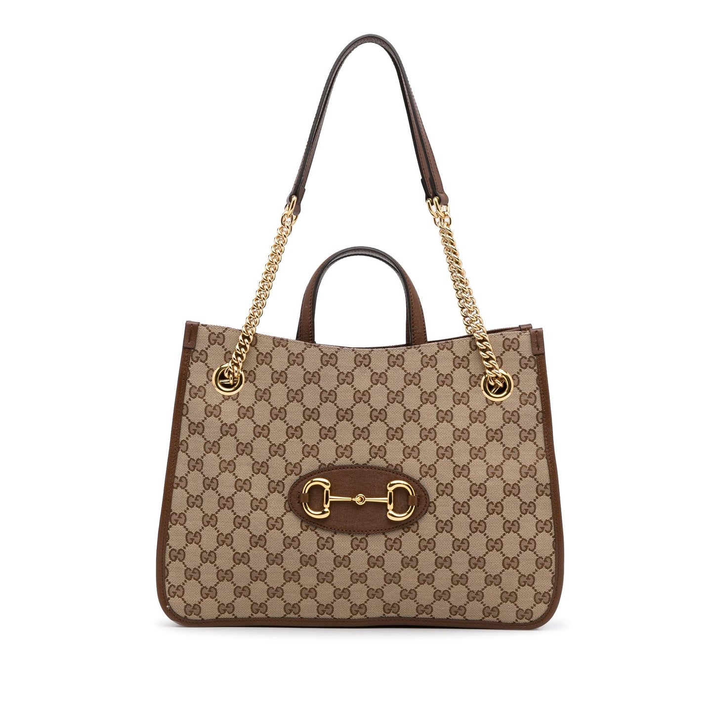 Gucci Medium GG Canvas 1955 Horsebit Chain Tote (SHG-NytGs4)