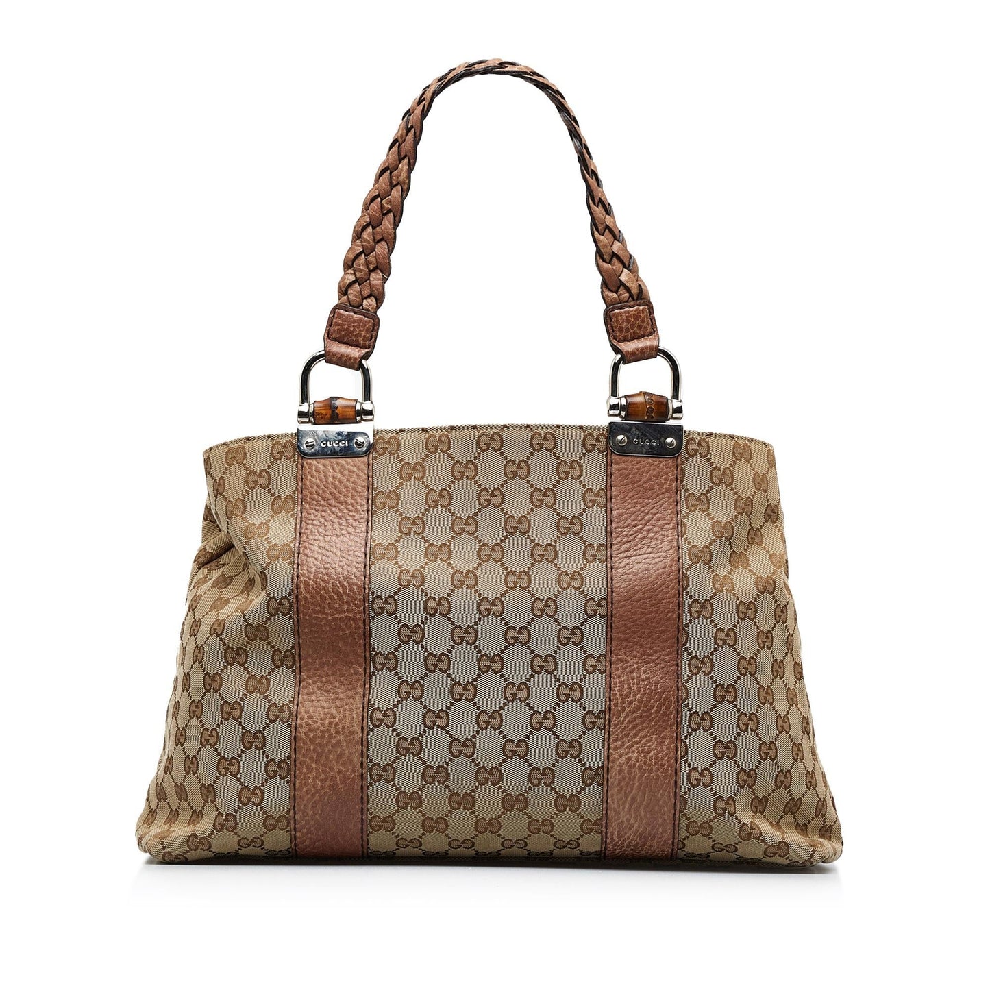 Gucci Medium GG Canvas Bamboo Bar Tote (SHG-OK721J)