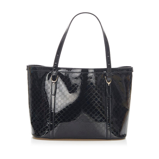 Gucci Microguccissima Nice Patent Leather Tote Bag (SHG-18489)