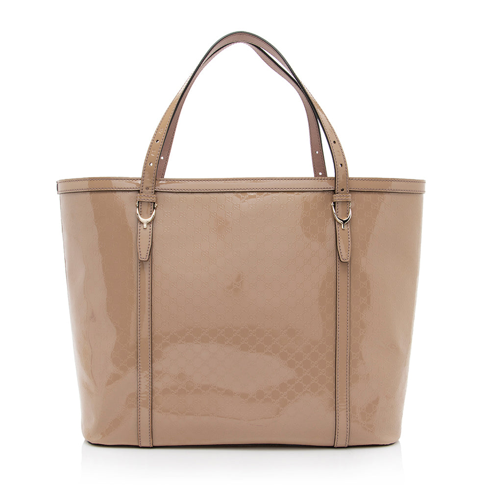 Gucci Microguccissima Patent Leather Nice Tote (SHF-17860)