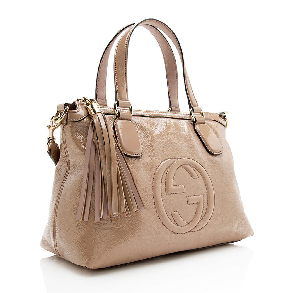 Gucci Patent Leather Soho Working Tote (SHF-21091)