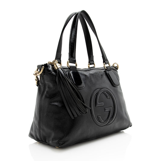 Gucci Patent Leather Soho Working Tote (SHF-22850)