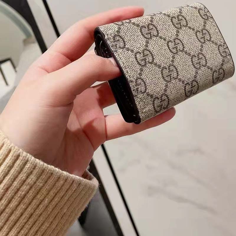 Gucci Unisex The Hacker Project Papier Mini Wallet Beige GG Balenciaga Print