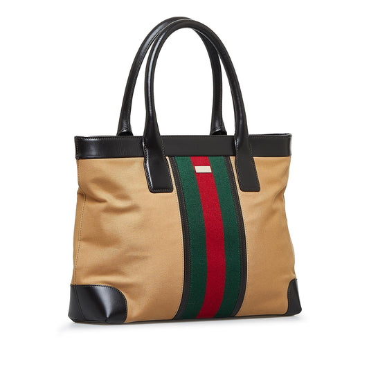 Gucci Web Canvas Tote Bag (SHG-3FEW2l)