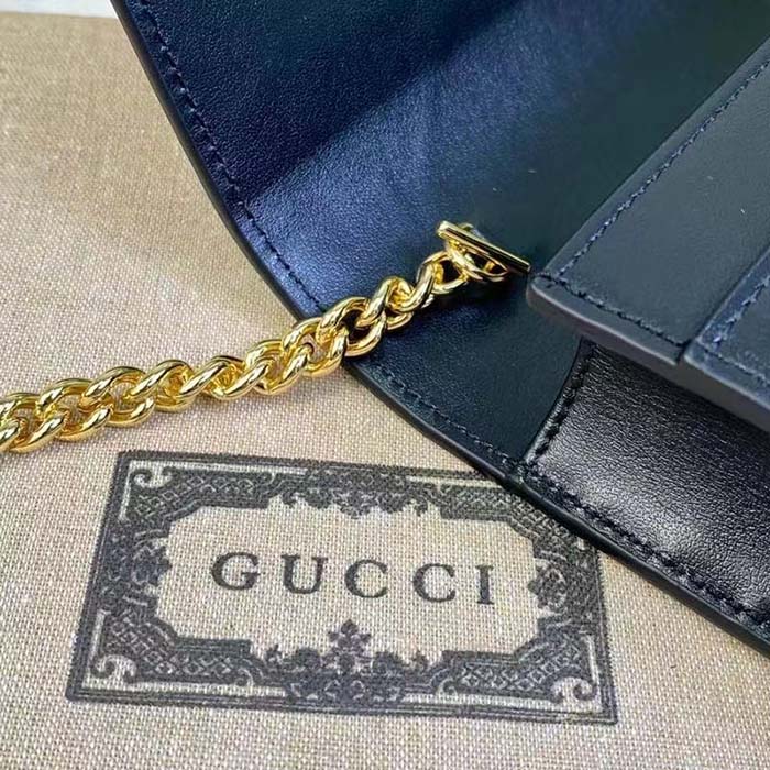 Gucci Women GG Matelassé Chain Wallet Black GG Matelassé Leather Double G