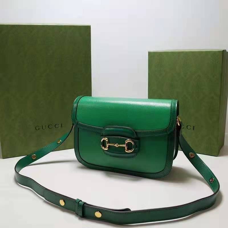 Gucci Women Gucci Horsebit 1955 Small Shoulder Bag Bright Green Leather