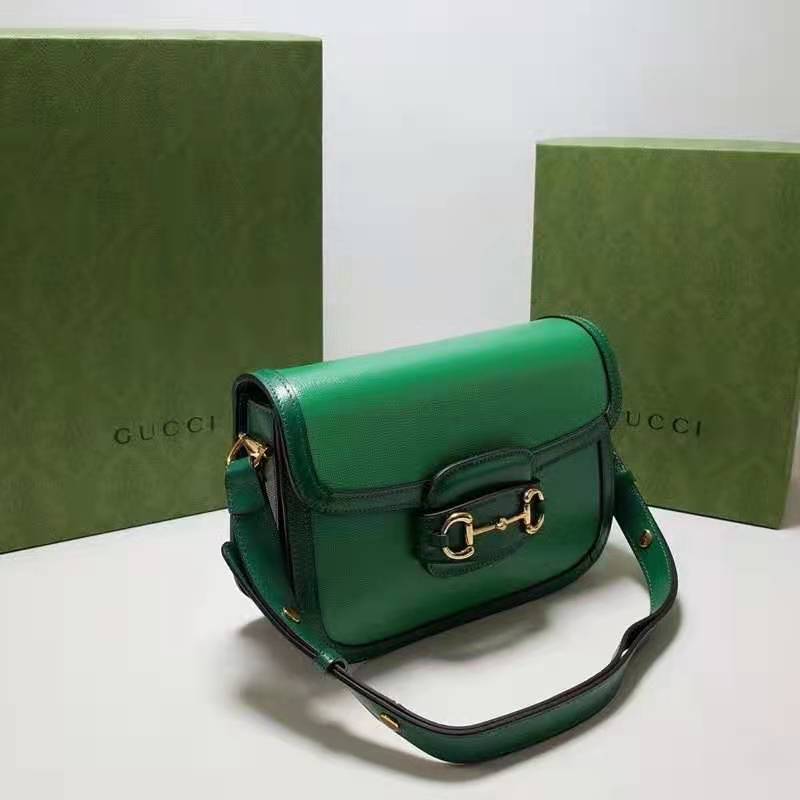 Gucci Women Gucci Horsebit 1955 Small Shoulder Bag Bright Green Leather