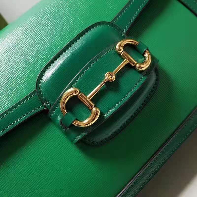 Gucci Women Gucci Horsebit 1955 Small Shoulder Bag Bright Green Leather