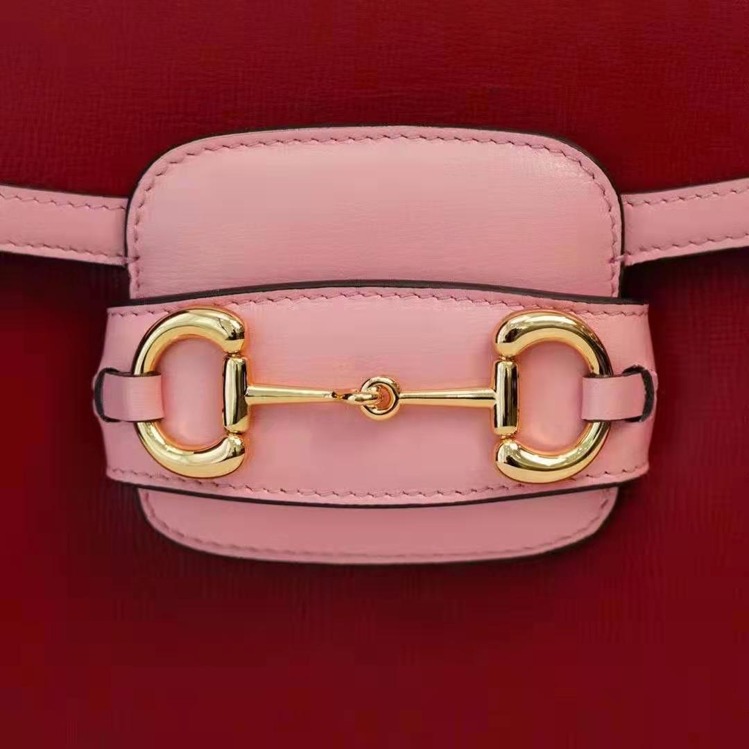 Gucci Women Gucci Horsebit 1955 Small Shoulder Bag Dark Red Leather