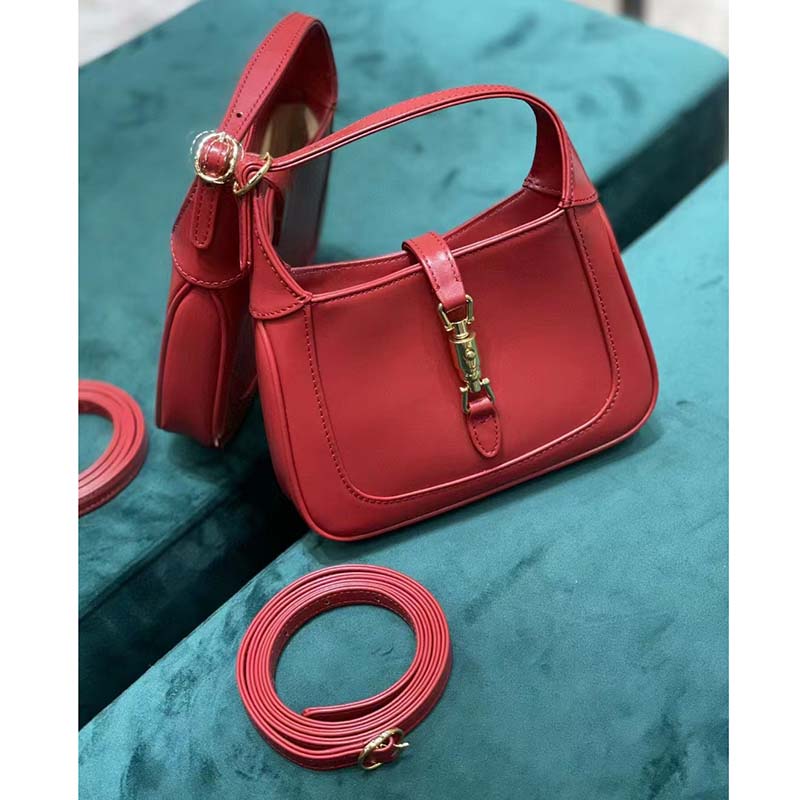 Gucci Women Jackie 1961 Mini Shoulder Bag Red Leather