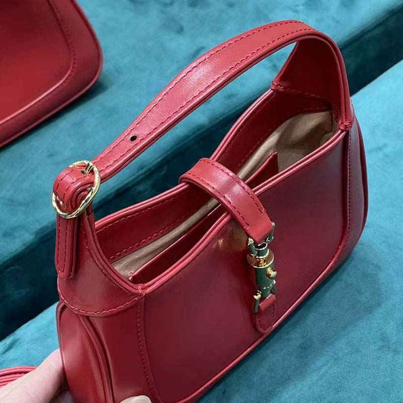 Gucci Women Jackie 1961 Mini Shoulder Bag Red Leather