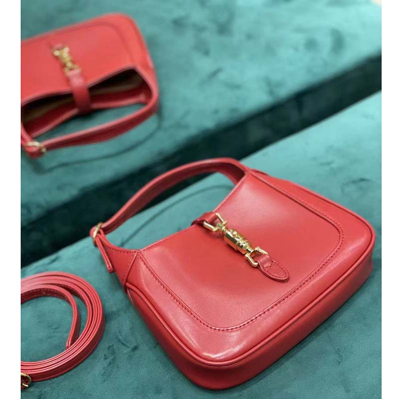 Gucci Women Jackie 1961 Mini Shoulder Bag Red Leather