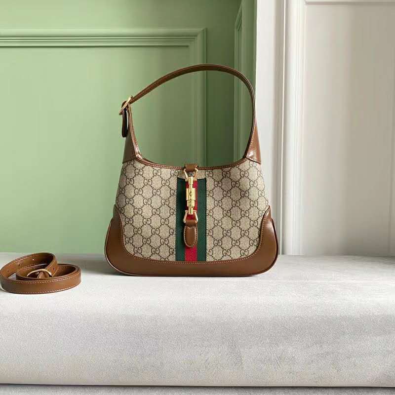 Gucci Women Jackie 1961 Small Hobo Bag GG Supreme Canvas