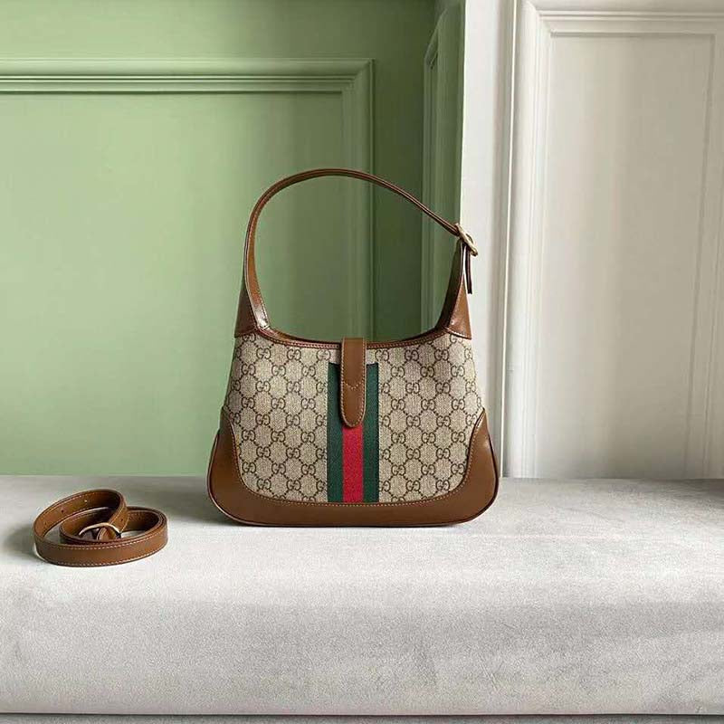 Gucci Women Jackie 1961 Small Hobo Bag GG Supreme Canvas