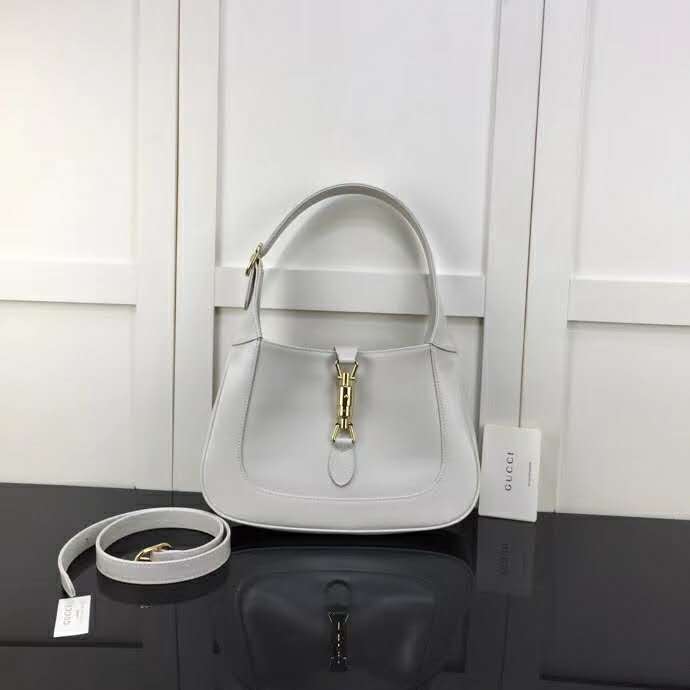 Gucci Women Jackie 1961 Small Hobo Bag in White Leather