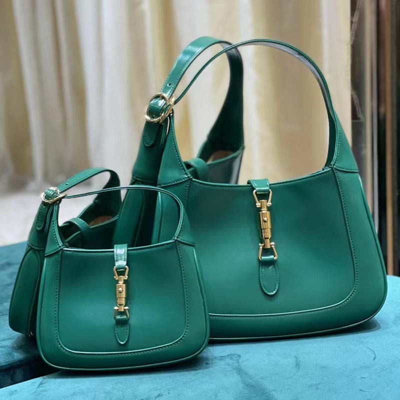 Gucci Women Jackie 1961 Small Shoulder Bag Emerald Green Leather